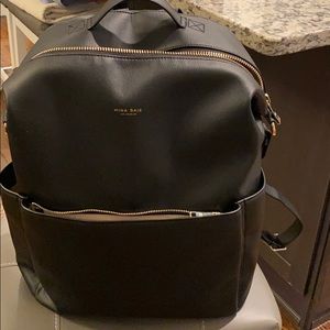Mina Baie Stevie diaper bag backpack in black